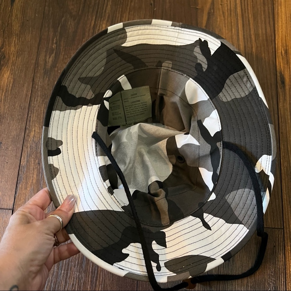 Camo Bucket Hat, Black, grey , White - Picture 3 of 9
